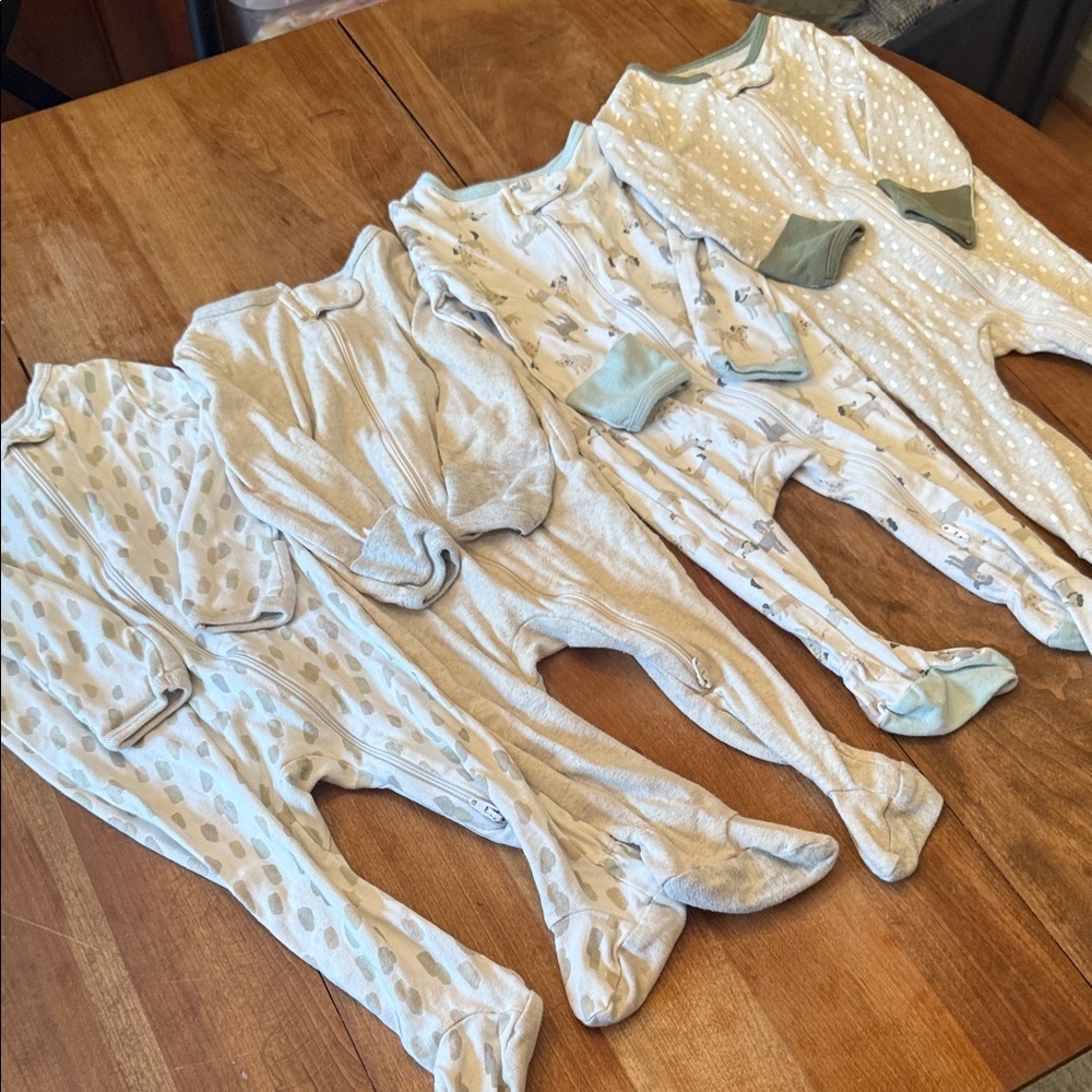 Cloud Island Kids Footies - Gray and Cream Patterns - Picture 3 of 10